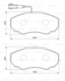 Гальмівні колодки, дискове гальмо (набір) BOSCH 0986424703 (фото 1)