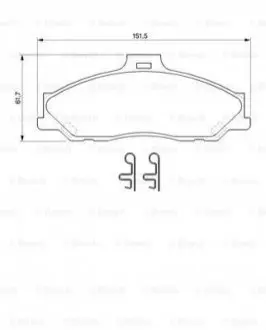 Комплект гальмівних колодок передн, FORD RANGER MAZDA B-SERIE, BT-50 1.8-3.0D 02.99 Bosch 0986424720 Купити в Україні