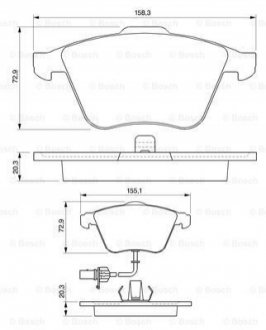 Тормозные колодки, дисковый тормоз.) BOSCH 0986424779 (фото 1)