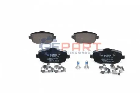 Комплект гальмівних колодок передн, LANCIA YPSILON 1.2/1.3D/1.4 10.03-12.11 Bosch 0986424792 Купити в Україні