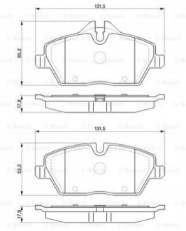 Гальмівні колодки, дискове гальмо (набір) BOSCH 0986424819 (фото 1)