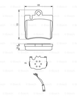 Гальмівні колодки, дискові - (0034200620, 0034201920, A0034201920) BOSCH 0986424830