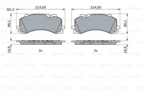 AUDI Комплект передніх гальмівних колодок Q7 15-, VW Touareg 17- BOSCH 0986424850