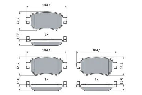 Комплект гальмівних колодок задн, MAZDA 6 2.0/2.2D/2.5 08.12 Bosch 0986460010 Купити в Україні