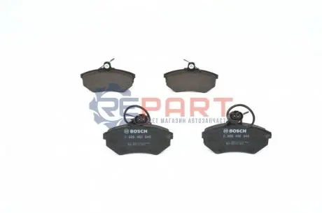 Комплект гальмівних колодок передн, AUDI 100 C3, 80 B3, 80 B4, 90 B3, A4 B5, CABRIOLET B3, COUPE B3 SEAT IBIZA II VW GOLF III, VENTO 1.4-2.8 06.86 Bosch 0986460948