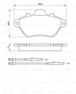 Комплект гальмівних колодок, дискове гальмо Bosch 0986460950 Купити в Україні