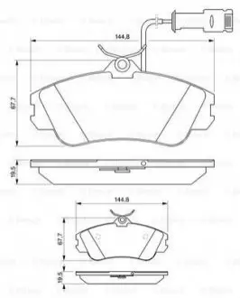 Комплект гальмівних колодок передн, AUDI 100 C3, 200 C3, 80 B4, 90 B3, CABRIOLET B3, COUPE B3, QUATTRO, V8 2.0-4.2 07.80-08.00 Bosch 0986461115 Купити в Україні
