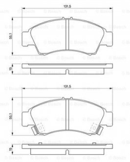 Гальмівні колодки, дискове гальмо (набір) BOSCH 0986461126 (фото 1)