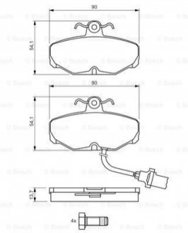 Гальмівні колодки, дискове гальмо (набір) BOSCH 0986469820