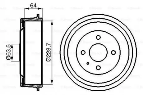 Гальмівний барабан задн FORD CAPRI III, SIERRA, SIERRA I, SIERRA II 1.3-3.0 01.78-03.93 Bosch 0986477012 Купити в Україні