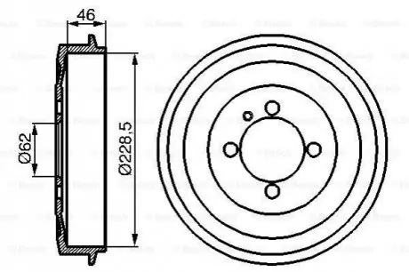 Гальмівний барабан задн BMW 3 (E30) 1.6-2.4D 09.82-12.91 Bosch 0986477039 Купити в Україні