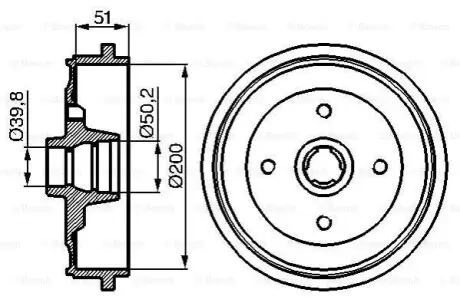 Гальмівний барабан задн AUDI 80 B3, 90 B3 1.6-2.0 06.86-10.91 Bosch 0986477053 Купити в Україні