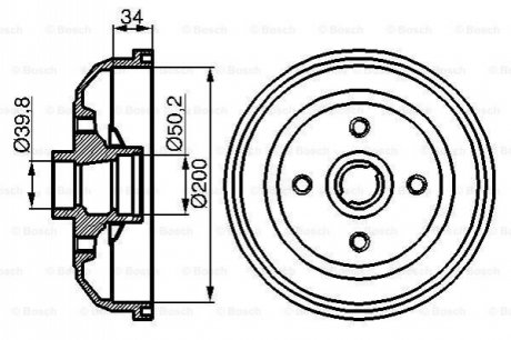 Гальмівний барабан BOSCH 0986477056 (фото 1)