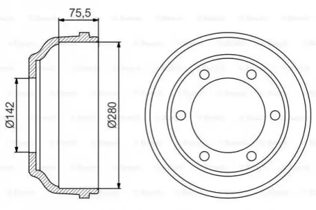 Гальмівний барабан задн FORD TRANSIT 2.3/2.3LPG/2.4D 01.00-05.06 Bosch 0986477195