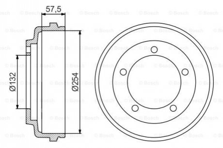 Барабан гальмівний - 0 986 477 204 (IC1W1126AD, 4540218, 4146930) BOSCH 0986477204