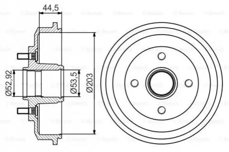 Тормозной барабан задн FORD FIESTA V, FUSION 1.25-1.6D 11.01-12.12 Bosch 0986477266