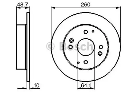 Диск гальмівний задн Лів/Прав HONDA ACCORD IV, ACCORD V, CIVIC VI, INSPIRE ROVER 600 I 1.8-2.3 09.89-02.01 Bosch 0986478172 Купити в Україні