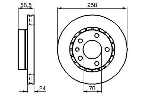 Диск гальмівний передн Лів/Прав OPEL OMEGA A 1.8-2.4 09.86-04.94 Bosch 0986478265 Купити в Україні