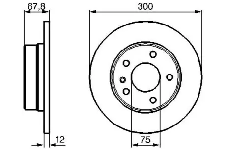 Диск гальмівний задн Лів/Прав BMW 7 (E32) 3.0/3.4 03.85-03.94 Bosch 0986478322 Купити в Україні