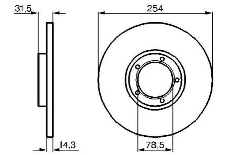 Диск гальмівний передн Лів/Прав FORD TRANSIT 1.6/2.0/2.5D 09.85-09.92 Bosch 0986478345 Купити в Україні