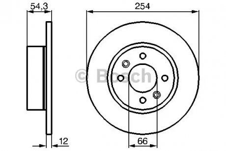 Диск тормозной BOSCH 0986478390 (фото 1)