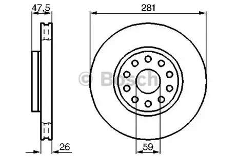Диск тормозной Bosch 0986478460
