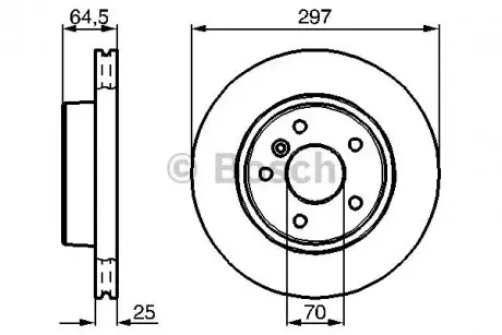 Диск гальмівний передн Лів/Прав LAND ROVER RANGE ROVER II 2.5D-4.6 07.94-03.02 Bosch 0986478483 Купити в Україні