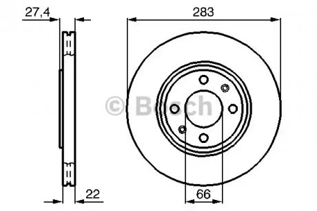 Тормозной диск BOSCH 0986478834 (фото 1)