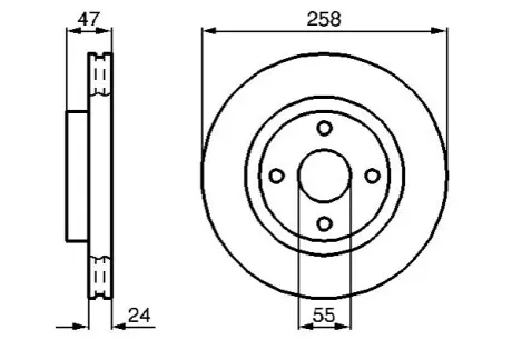 Диск гальмівний передн Лів/Прав MAZDA 323 F VI, 323 S VI 1.6-2.0D 09.98-05.04 Bosch 0 986 478 989 Купити в Україні