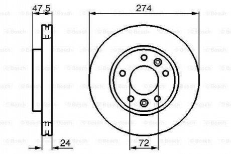 Тормозной диск BOSCH 0986479013 (фото 1)