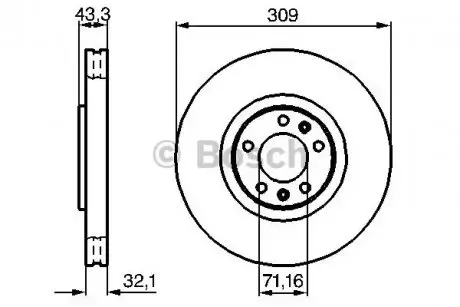 Тормозной диск Bosch 0986479027 Купить в Украине