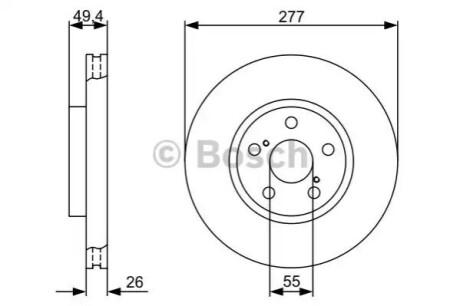 Диск тормозной BOSCH 0986479340 (фото 1)