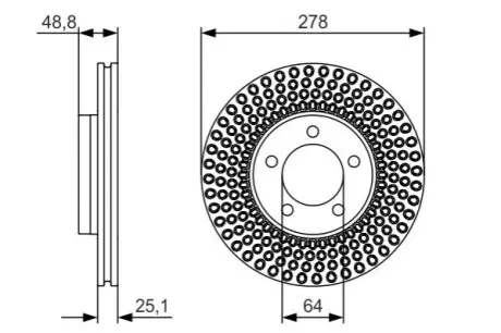 Диск гальмівний передн Лів/Прав VOLVO C30, V40 1.5-2.5 10.06-08.19 Bosch 0 986 479 699 Купити в Україні
