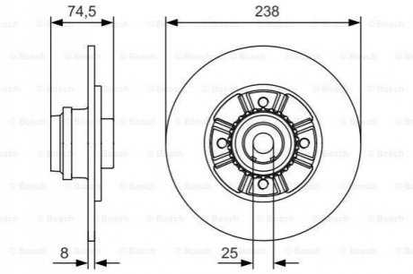 Тормозной диск BOSCH 0986479760 (фото 1)