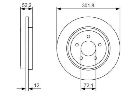 Диск гальмівний задн Лів/Прав FORD MAVERICK 2.0/2.3/3.0 02.01 Bosch 0 986 479 A53 Купити в Україні