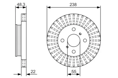 Диск гальмівний передн Лів/Прав TOYOTA COROLLA 1.4-2.0D 05.87-01.02 Bosch 0986479A63 Купити в Україні
