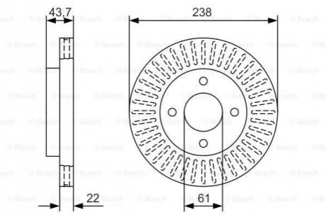 Тормозной диск NISSAN P. MICRA/NOTE 1,4-1,6 03- BOSCH 0986479A87