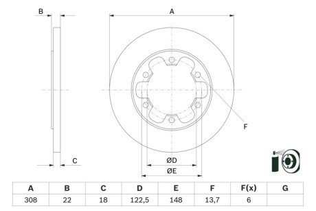 TARCZA HAM. FORD T. TRANSIT 2,0-2,2 TDCI 14- BOSCH 0 986 479 D43 (фото 1)