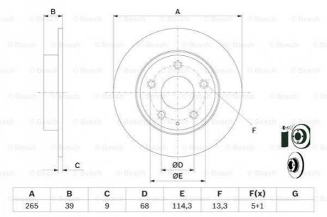 TARCZA HAM. MAZDA T. 3CX-3CX-30 1,5-2,2 D 13- BOSCH 0 986 479 E54 (фото 1)