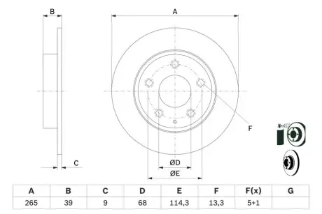 TARCZA HAM. MAZDA T. 3CX-3CX-30 1,5-2,2 D 13- Bosch 0 986 479 E54