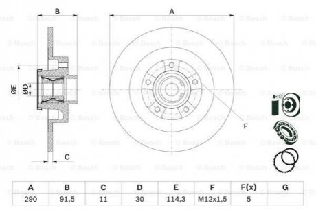 Диск тормозной BOSCH 0 986 479 F42