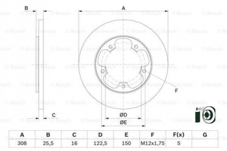 Диск гальмівний BOSCH 0 986 479 F44