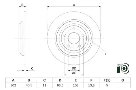 Диск гальмівний задн Лів/Прав VOLVO S60 II, S80 II, V60 I FORD FOCUS III, FOCUS IV, KUGA III 1.0-2.5H 03.06 Bosch 0 986 479 F79 Купити в Україні