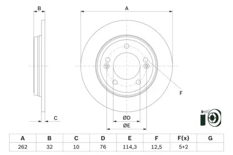 Диск гальмівний задн Лів/Прав HYUNDAI CRETA, ELANTRA VI, ELANTRA VII, I20 III, IONIQ KIA CERATO IV, NIRO, NIRO I 1.6-2.0 10.15 Bosch 0986479G29 Купити в Україні