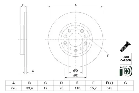 Диск тормозной задн Лев/Прав JEEP CHEROKEE 2.0-3.2 11.13 Bosch 0986479H24