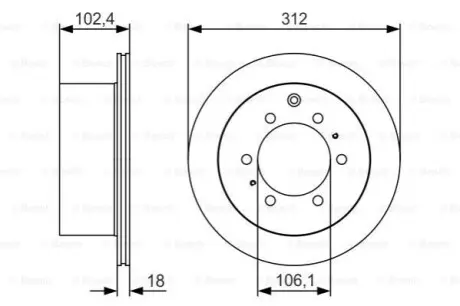 Диск гальмівний задн Лів/Прав TOYOTA LAND CRUISER, LAND CRUISER 80 2.4-4.2D 01.85-12.97 Bosch 0986479R57 Купити в Україні