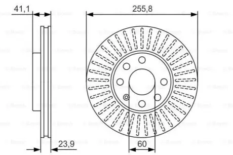 Диск гальмівний передн OPEL ASTRA F CLASSIC, ASTRA G, ASTRA G CLASSIC, ZAFIRA A 1.2-2.2D 01.98-12.09 Bosch 0986479R76 Купити в Україні