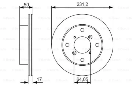 BOSCH SUZUKI диск гальмівний передній SWIFT SF413 231 17 15 Bosch 0986479R96