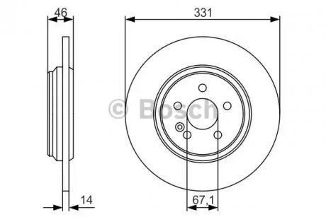 Тормозной диск - (1634230012, A1634230012) BOSCH 0986479S12