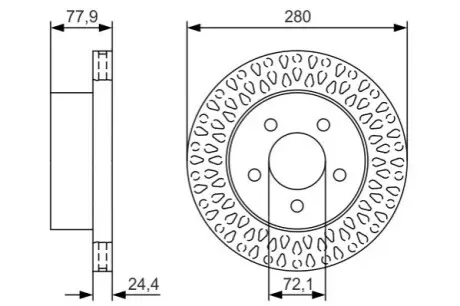 Диск гальмівний передн Лів/Прав JEEP CHEROKEE, WRANGLER II 2.4-4.0 10.84-04.07 Bosch 0986479U00